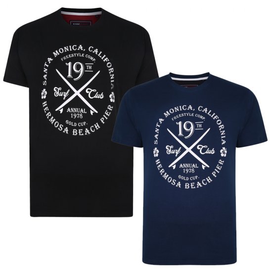 Kam Jeans 5331 Twin pack California Tee - Magliette - Magliette Uomo Taglie Forti