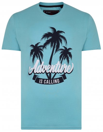 Kam Jeans 5332 Adventure T-Shirt Aqua - Magliette - Magliette Uomo Taglie Forti