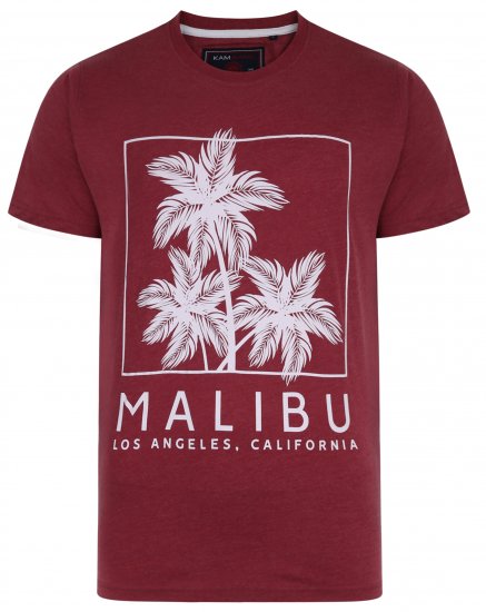 Kam Jeans 5336 Malibu T-Shirt Burgundy - Magliette - Magliette Uomo Taglie Forti