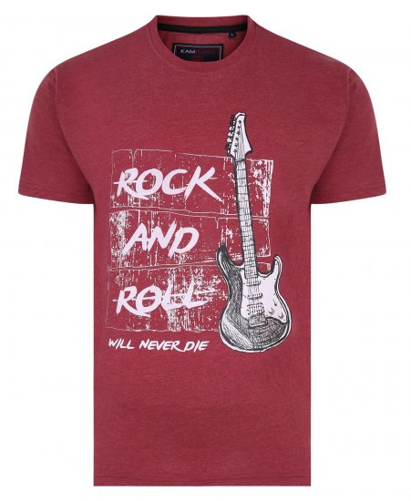 Kam Jeans 5338 Rock And Roll Tee Wine - Magliette - Magliette Uomo Taglie Forti