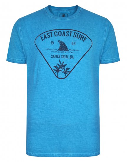 Kam Jeans East Coast Crew Neck Tee Turk Blue - Magliette - Magliette Uomo Taglie Forti