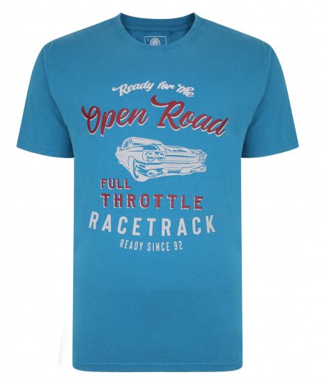 Kam Jeans 5342 Open Road Tee Blue - Magliette - Magliette Uomo Taglie Forti