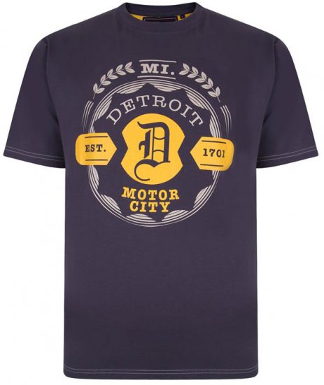 Kam Jeans 5350 Detroits Motors T-shirt Charcoal - Magliette - Magliette Uomo Taglie Forti