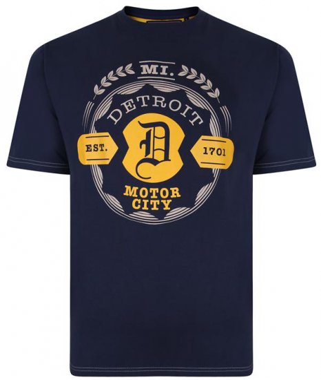 Kam Jeans 5350 Detroits Motors T-shirt Indigo - Magliette - Magliette Uomo Taglie Forti