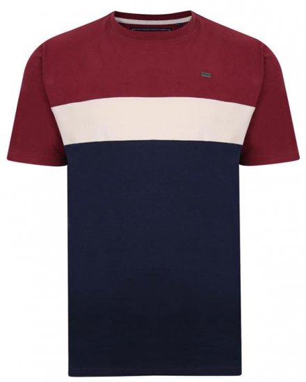 Kam Jeans 5357 Cut & Saw Peach Finish T-Shirt Burgundy - Magliette - Magliette Uomo Taglie Forti