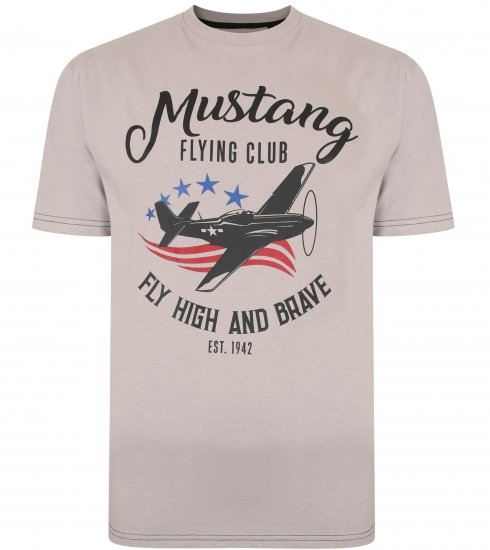 Kam Jeans Mustang Flying Club T-shirt Ash - Magliette - Magliette Uomo Taglie Forti