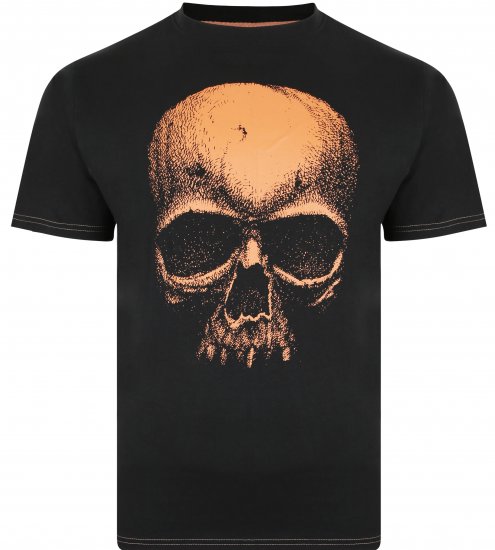 Kam Jeans 5374 Ghost Skull Print T-shirt Black - Magliette - Magliette Uomo Taglie Forti