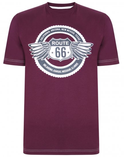 Kam Jeans 5388 Route 66 T-Shirt Purple - Magliette - Magliette Uomo Taglie Forti