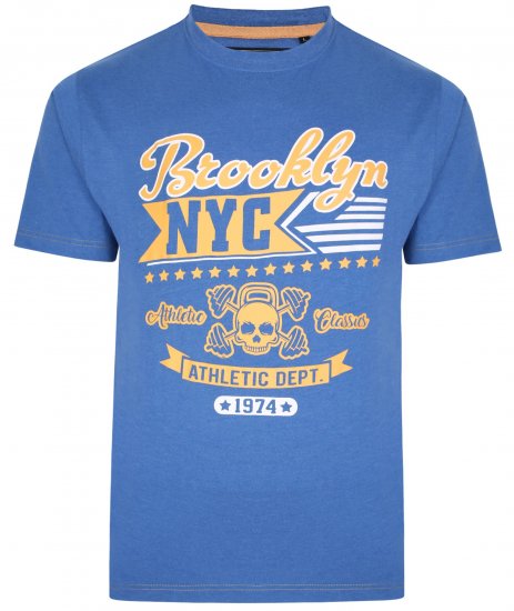 Kam Jeans 5389 Brooklyn NYC T-Shirt Blue - Magliette - Magliette Uomo Taglie Forti