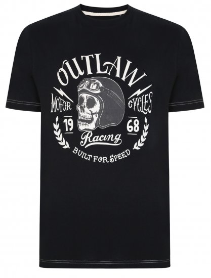 Kam Jeans 5391 Outlaws Skull Print T-Shirt - Magliette - Magliette Uomo Taglie Forti