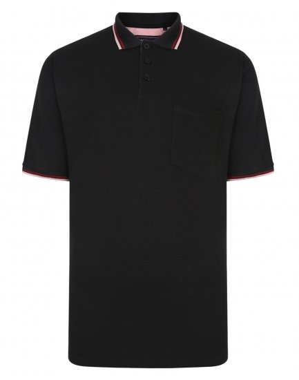 Kam Jeans Polo with Pocket Black - Polo - Polo Uomo Taglie Forti