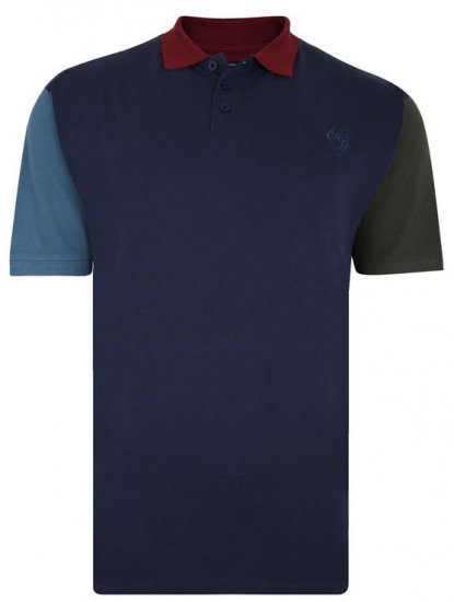 Kam Jeans 5437 Block Panel Pique Polo - Polo - Polo Uomo Taglie Forti