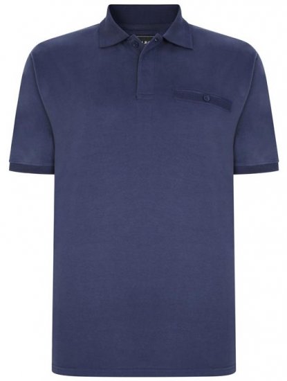 Kam Jeans 5450 Peach Finish Polo Navy - Polo - Polo Uomo Taglie Forti