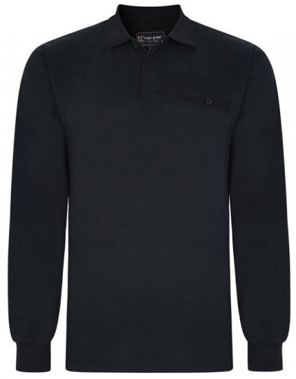 Kam Jeans 5457 LS Peach Finish Polo Black - Polo - Polo Uomo Taglie Forti