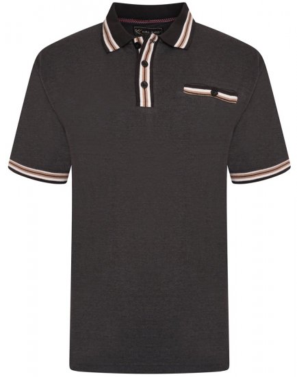 Kam Jeans 5464 Pique Polo Charcoal - Polo - Polo Uomo Taglie Forti