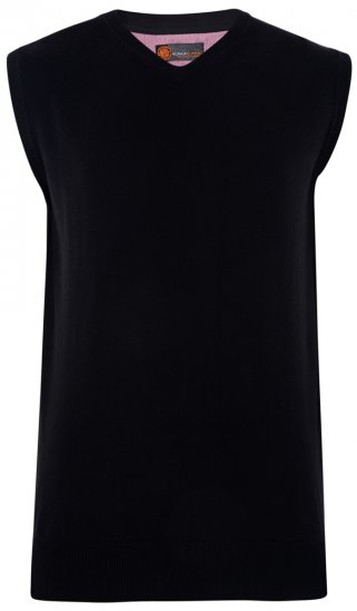 Kam Jeans V-neck Knitted Vest Black - Felpe & felpe con cappuccio - Felpe & Felpe con Cappuccio Uomo Taglie Forti