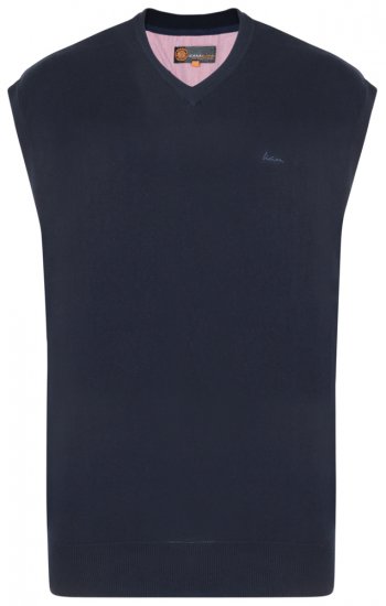 Kam Jeans V-neck Knitted Vest Navy - Felpe & felpe con cappuccio - Felpe & Felpe con Cappuccio Uomo Taglie Forti