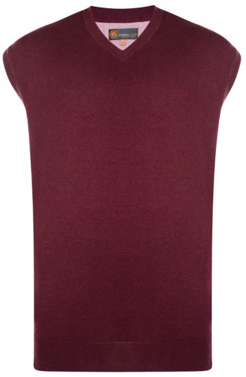 Kam Jeans V-neck Knitted Vest Burgundy - Felpe & felpe con cappuccio - Felpe & Felpe con Cappuccio Uomo Taglie Forti