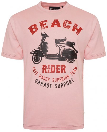 Kam Jeans 5701 Beach Rider Tee Pink - Magliette - Magliette Uomo Taglie Forti