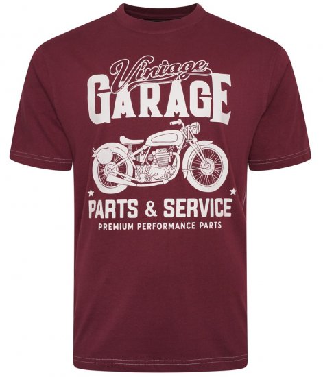 Kam Jeans 5702 Vintage Print T-Shirt Plum - Magliette - Magliette Uomo Taglie Forti