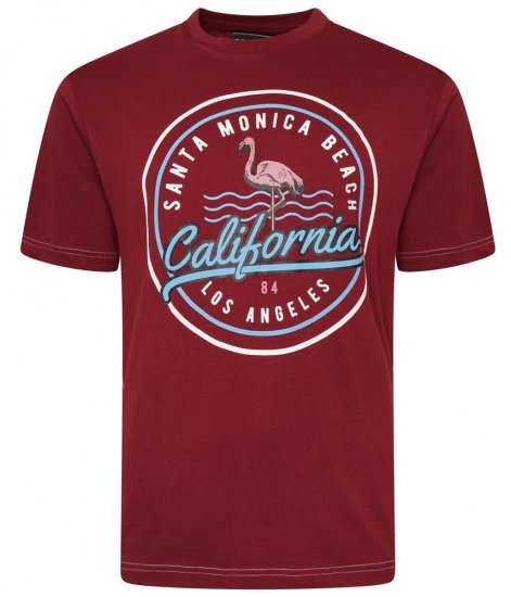 Kam Jeans 5707 Santa Monica Tee Burgundy - Magliette - Magliette Uomo Taglie Forti