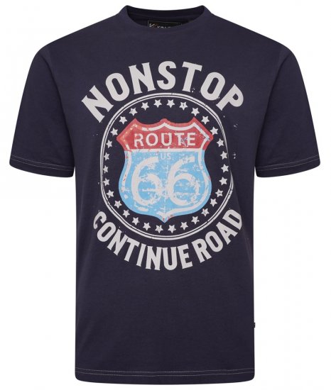 Kam Jeans 5708 Route 66 T-Shirt Navy - Magliette - Magliette Uomo Taglie Forti