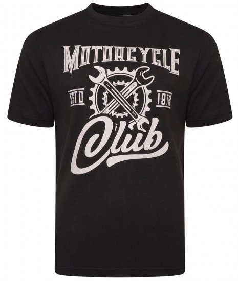 Kam Jeans 5712 Twin Pack Motorcycle/Cycle Print Tee Black and Navy - Magliette - Magliette Uomo Taglie Forti