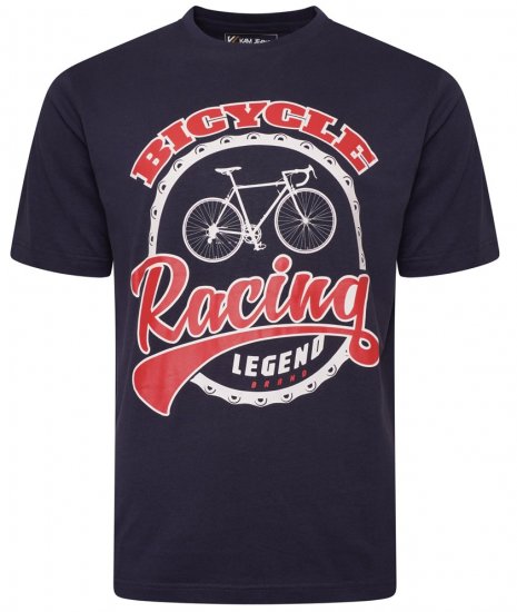 Kam Jeans 5712 Twin Pack Motorcycle/Cycle Print Tee Black and Navy - Magliette - Magliette Uomo Taglie Forti