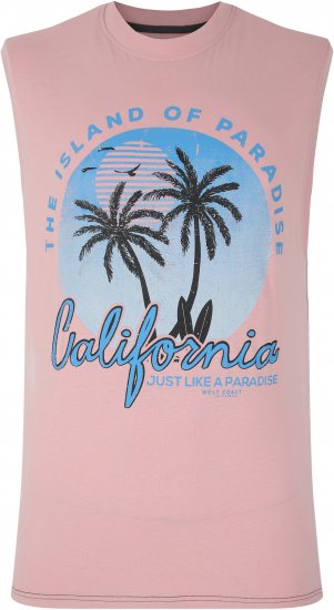 Kam Jeans 5727 California Paradise Sleeveless T-Shirt Pink - Magliette - Magliette Uomo Taglie Forti