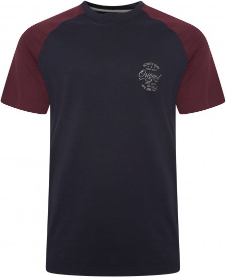 Kam Jeans 5747 Raglan T-Shirt with Print Navy - Magliette - Magliette Uomo Taglie Forti