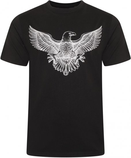Kam Jeans 5758 Eagle Print T-Shirt Black - Magliette - Magliette Uomo Taglie Forti