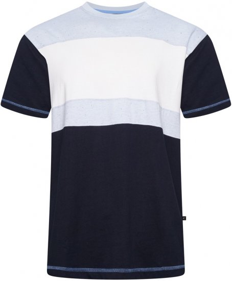 Kam Jeans 5780 Cut And Sew Panel T-Shirt Navy - Magliette - Magliette Uomo Taglie Forti