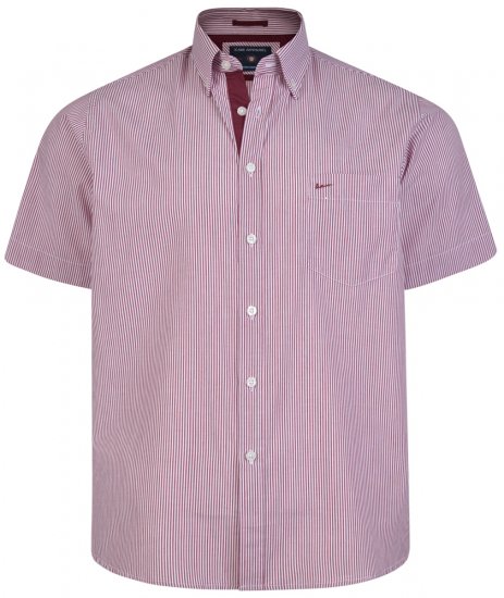 Kam Jeans 6164 Short Sleeve Shirt Burgundy - Camicie - Camicie Taglie Forti Uomo