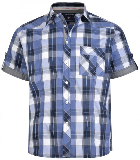 Kam Jeans 6165 Short Sleeve Shirt Navy - Camicie - Camicie Taglie Forti Uomo