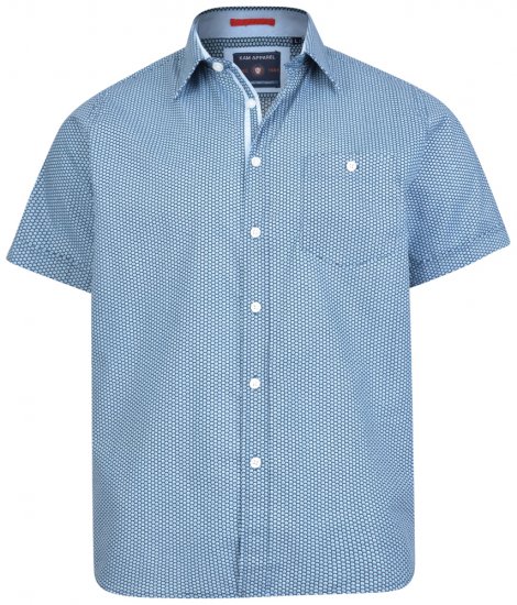 Kam Jeans 6167 Short Sleeve Shirt Teal - Camicie - Camicie Taglie Forti Uomo