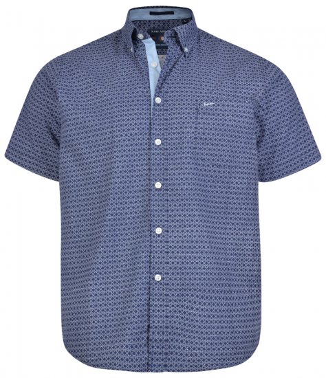 Kam Jeans 6170 Short Sleeve Shirt Navy - Camicie - Camicie Taglie Forti Uomo