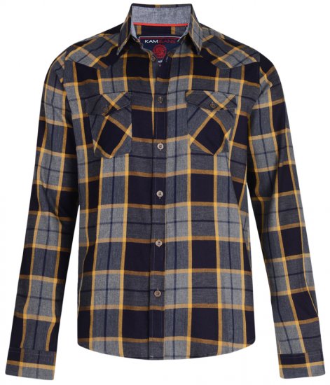 Kam Jeans 6172 Long Sleeve Shirt Grey - Camicie - Camicie Taglie Forti Uomo