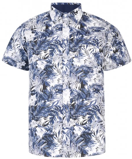 Kam Jeans 6179 Short Sleeve Shirt Navy - Camicie - Camicie Taglie Forti Uomo