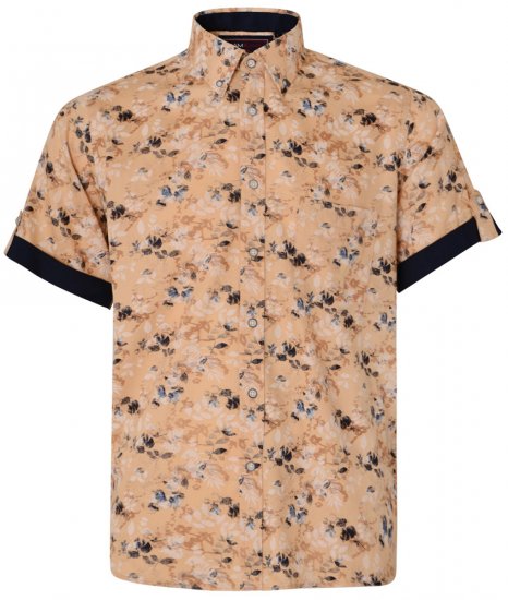 Kam Jeans 6190 Short Sleeve Shirt Sand - Camicie - Camicie Taglie Forti Uomo