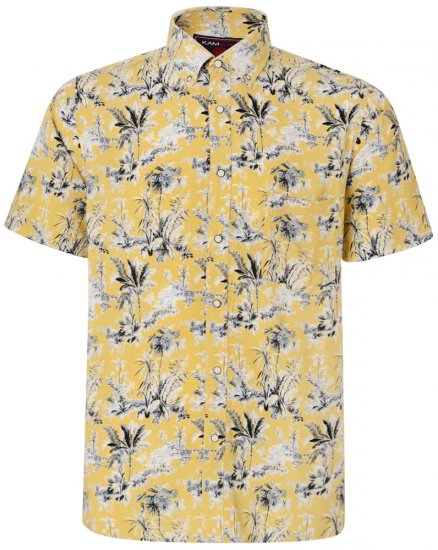 Kam Jeans 6191 Short Sleeve Shirt Sand - Camicie - Camicie Taglie Forti Uomo