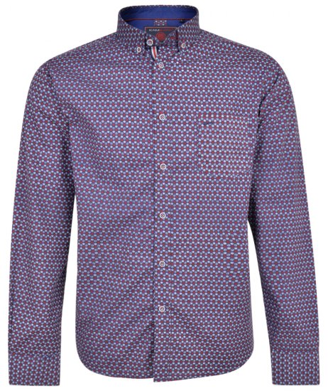 Kam jeans 6197 LS Dobby Print Shirt - Camicie - Camicie Taglie Forti Uomo