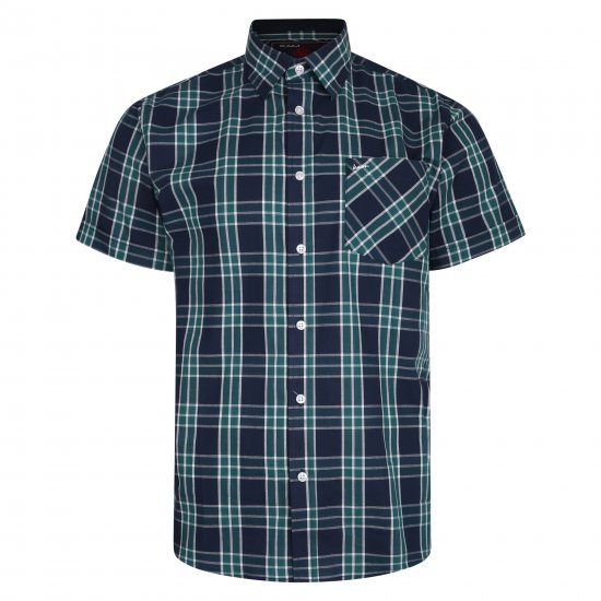 Kam Jeans 6202 Casual Check Shirt Navy - Camicie - Camicie Taglie Forti Uomo