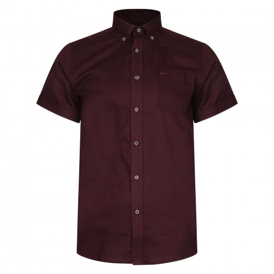 Kam Jeans 6204 Self Pattern Weave Shirt Burgundy - Camicie - Camicie Taglie Forti Uomo