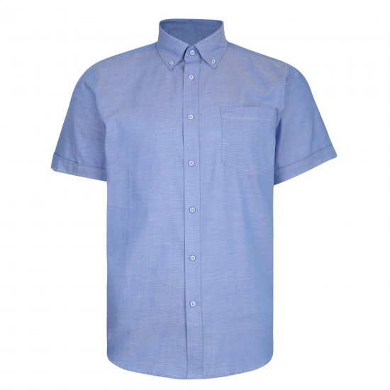 Kam Jeans 6205 Fresh Summer Shirt Blue - Camicie - Camicie Taglie Forti Uomo
