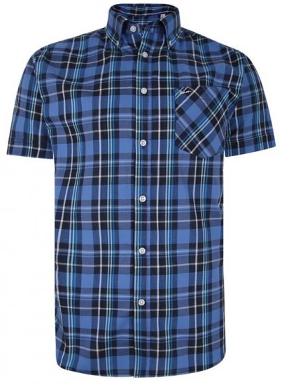 Kam Jeans 6208 SS Casual Check Shirt Denim - Camicie - Camicie Taglie Forti Uomo