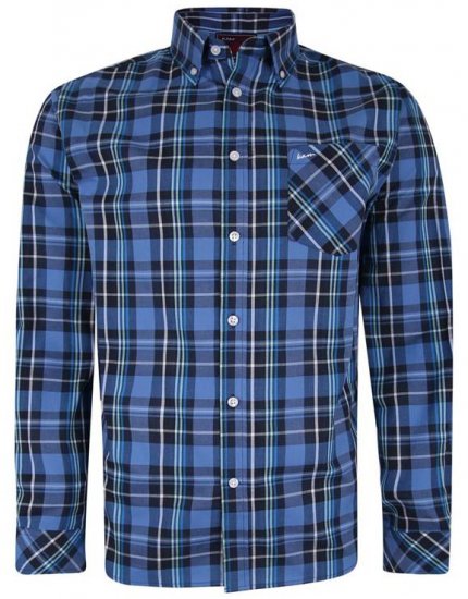 Kam Jeans 6208 LS Casual Check Shirt Denim - Camicie - Camicie Taglie Forti Uomo