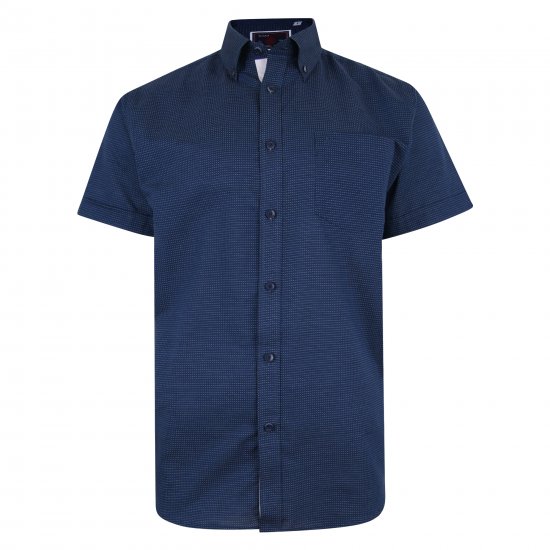Kam Jeans 6210 SS Dobby Stitch Shirt Indigo - Camicie - Camicie Taglie Forti Uomo
