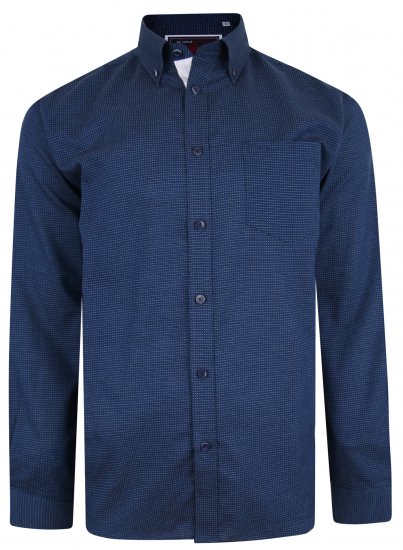 Kam Jeans 6210 LS Dobby Stitch Shirt Indigo - Camicie - Camicie Taglie Forti Uomo