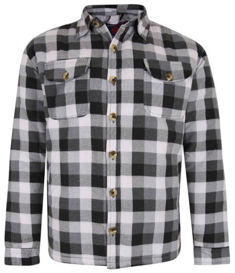 Kam Jeans 6213 Sherpa Lined Flannel Shirt Black - Camicie - Camicie Taglie Forti Uomo