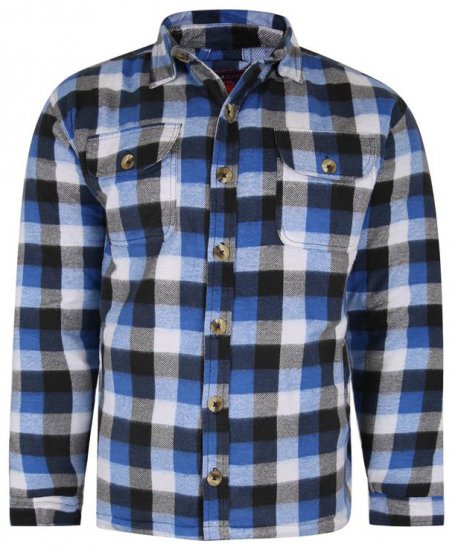 Kam Jeans 6213 Sherpa Lined Flannel Shirt Navy - Camicie - Camicie Taglie Forti Uomo